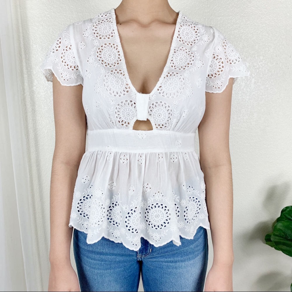 Free People Eyelet Top